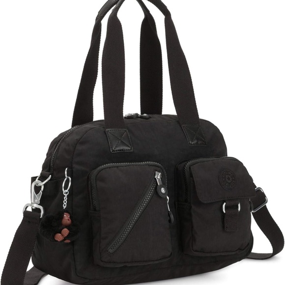 Kipling Defea Crossbody Black Tonal Bag with Monkey and FREE gift - Picture 1 of 11
